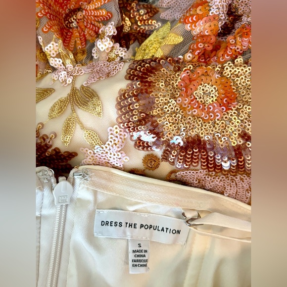 New Dress The Population Siriana Sequin Ruffle Gown S - Picture 10 of 10